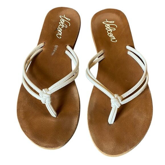 Volcom Forever II Sandals Sz 7/7.5 White & Tan #339D - Picture 6 of 7